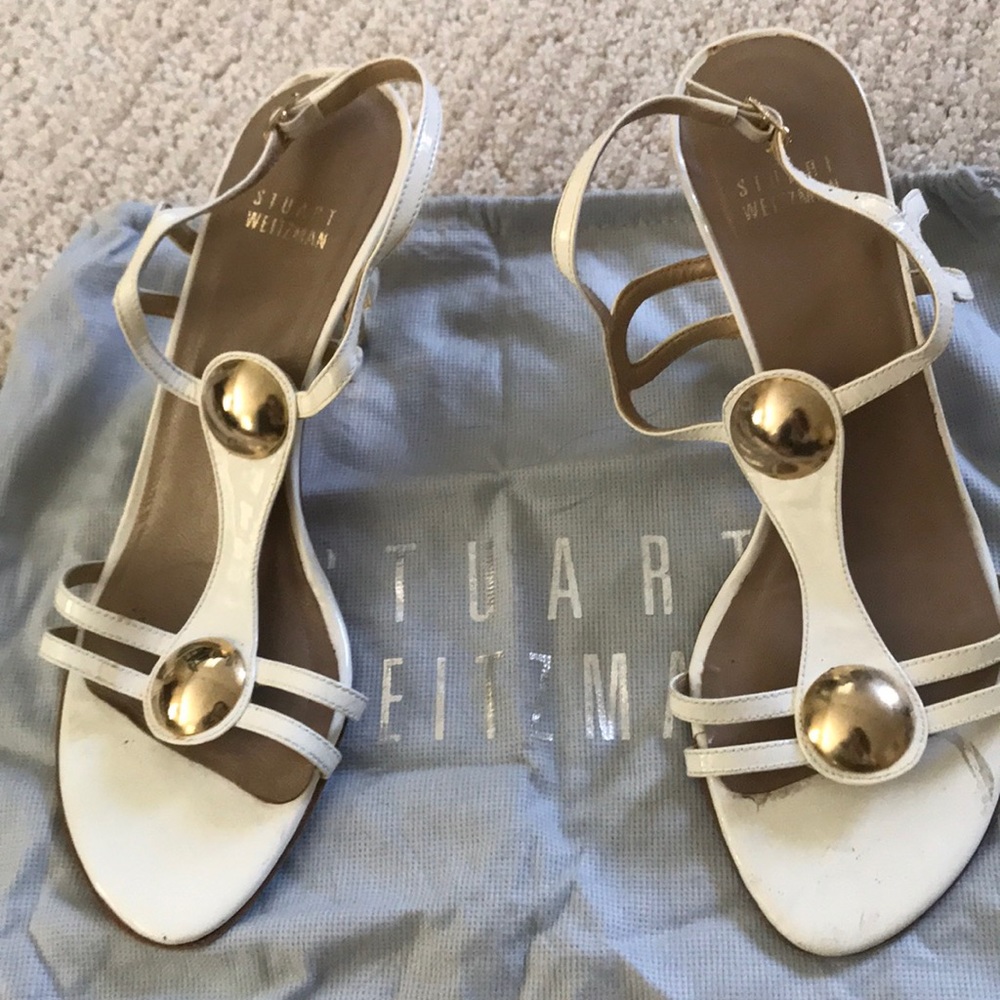 Stuart Weitzman white heeled sandal